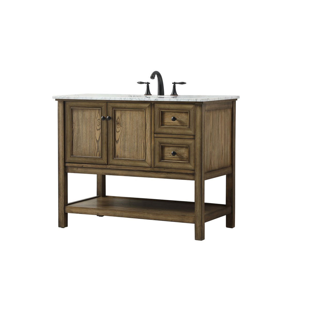 42 Inch Single Bathroom Vanity In Driftwood - View 4 - Joshua Marshal