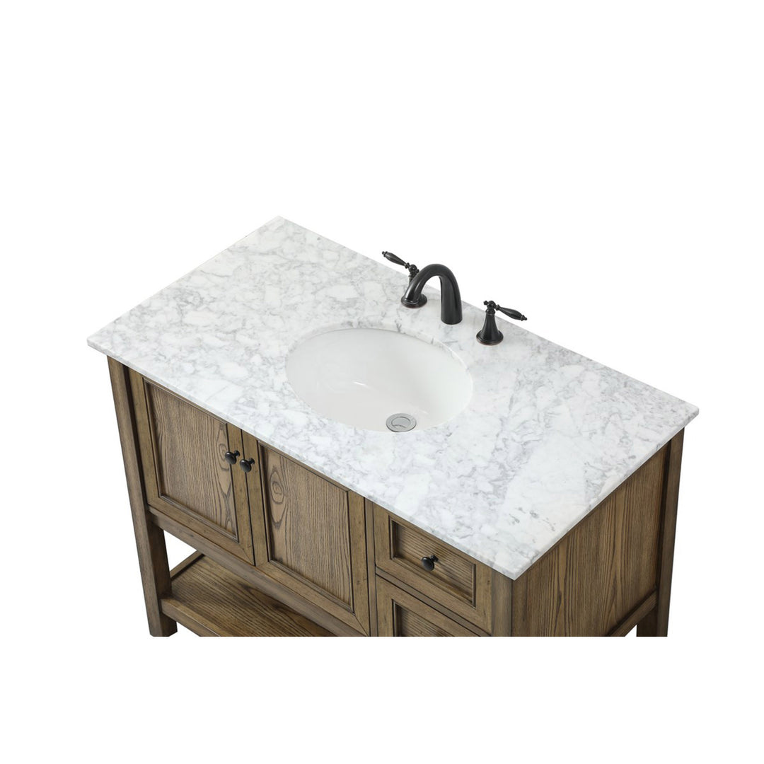 42 Inch Single Bathroom Vanity In Driftwood - View 6 - Joshua Marshal