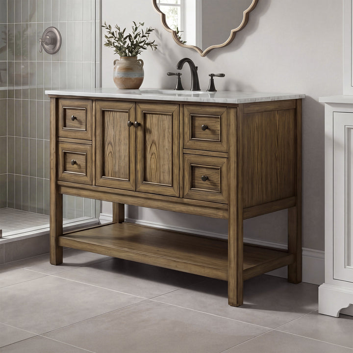 48 Inch Single Bathroom Vanity In Driftwood Driftwood Finish - KITCHEN & BATH by Joshua Marshal