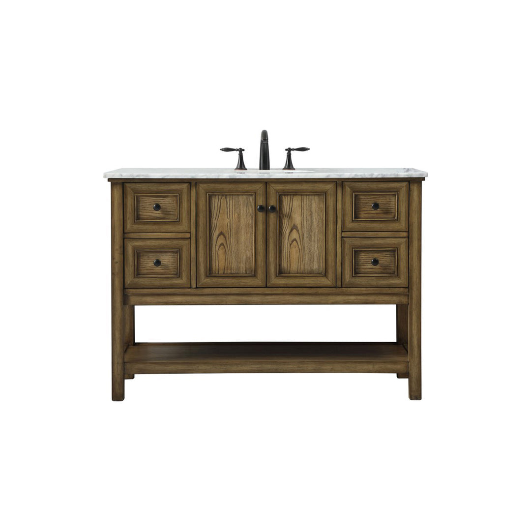 48 Inch Single Bathroom Vanity In Driftwood - View 3 - Joshua Marshal
