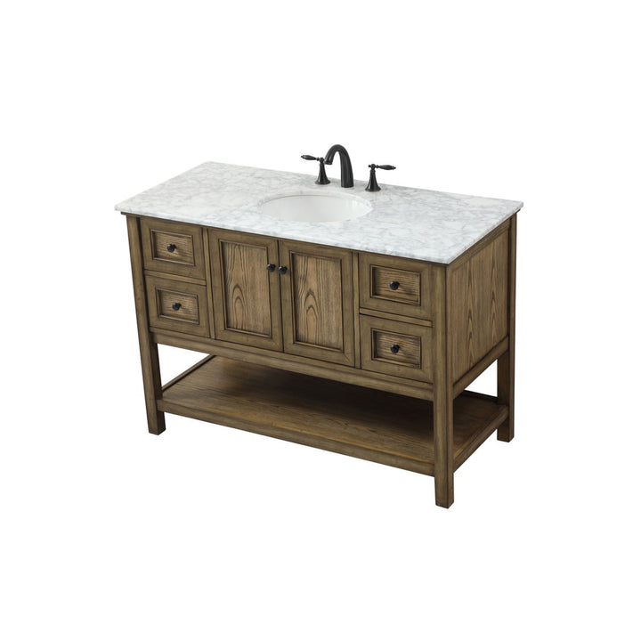 48 Inch Single Bathroom Vanity In Driftwood - View 4 - Joshua Marshal