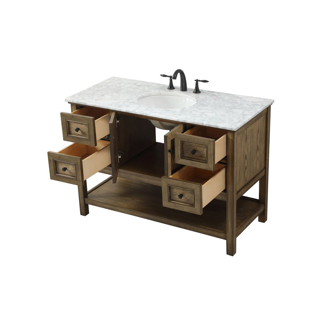 48 Inch Single Bathroom Vanity In Driftwood - View 5 - Joshua Marshal