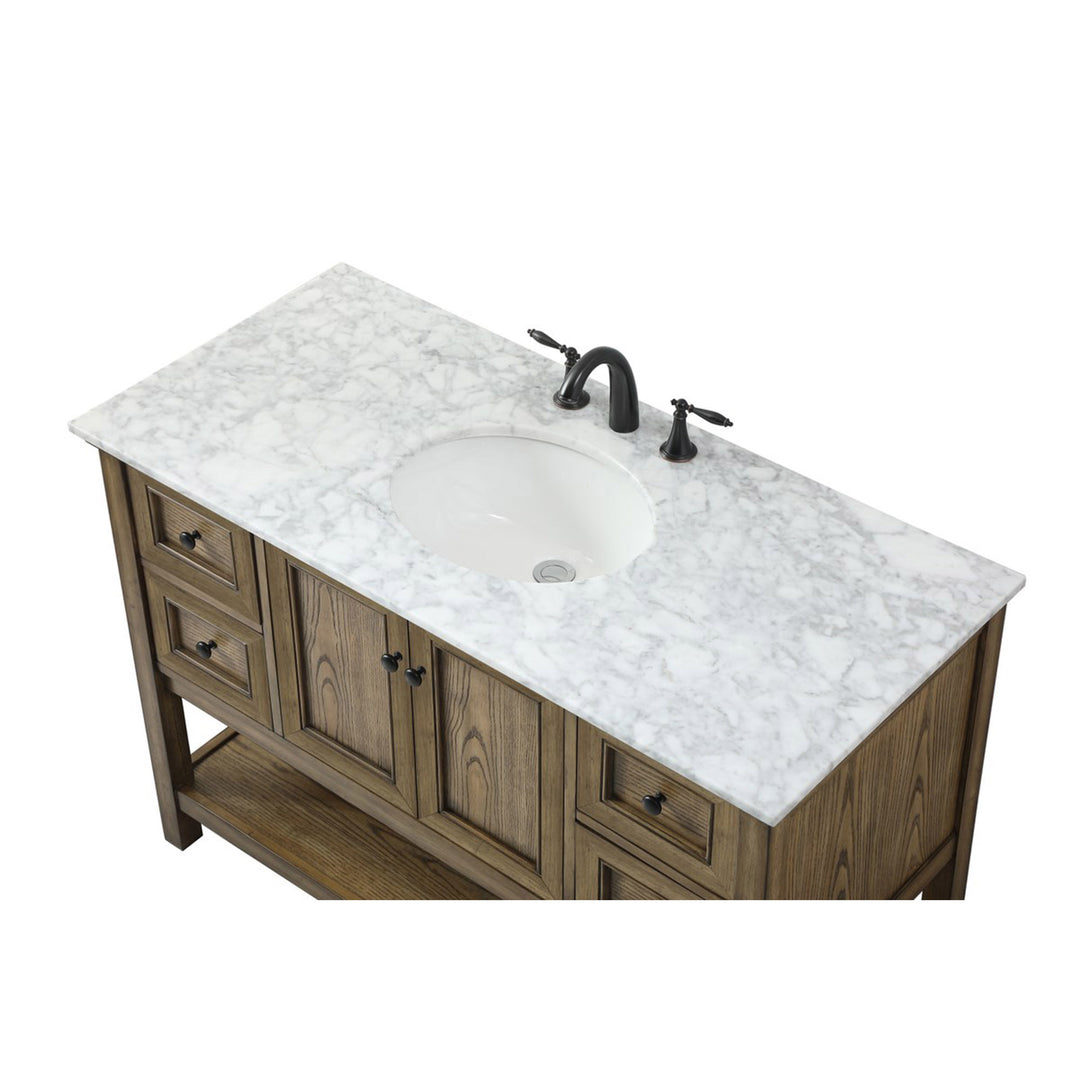 48 Inch Single Bathroom Vanity In Driftwood - View 6 - Joshua Marshal