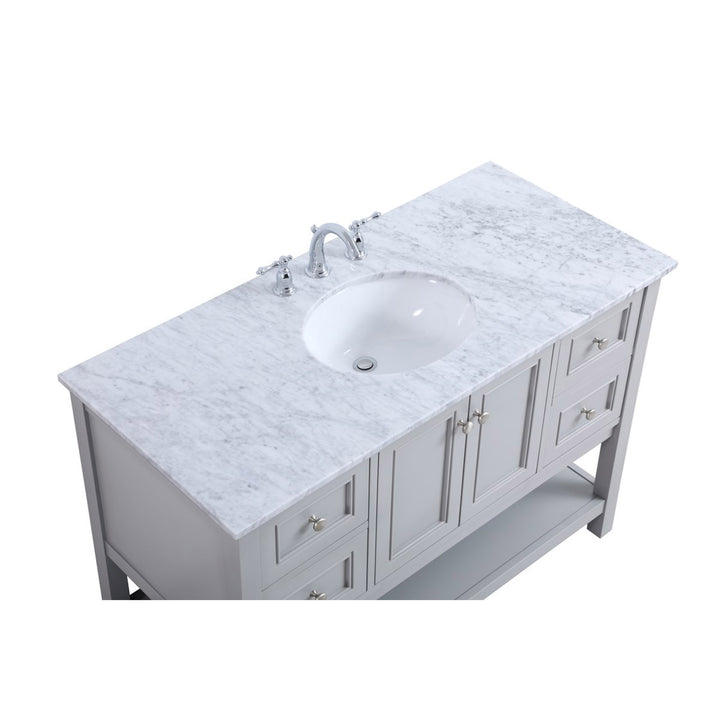 48 Inch Single Bathroom Vanity In Natural Wood - View 4 - Joshua Marshal