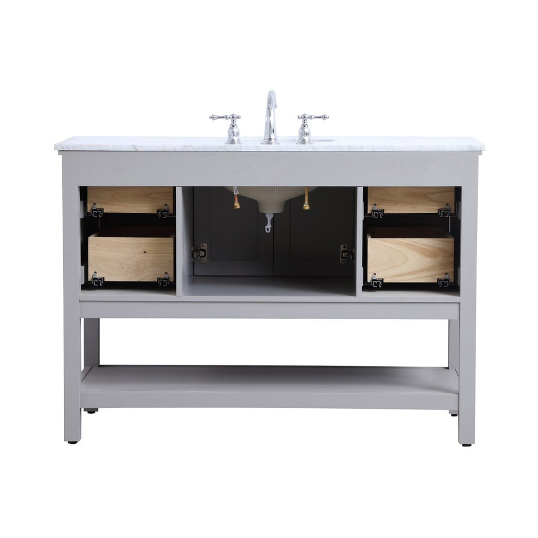 48 Inch Single Bathroom Vanity In Natural Wood - View 5 - Joshua Marshal