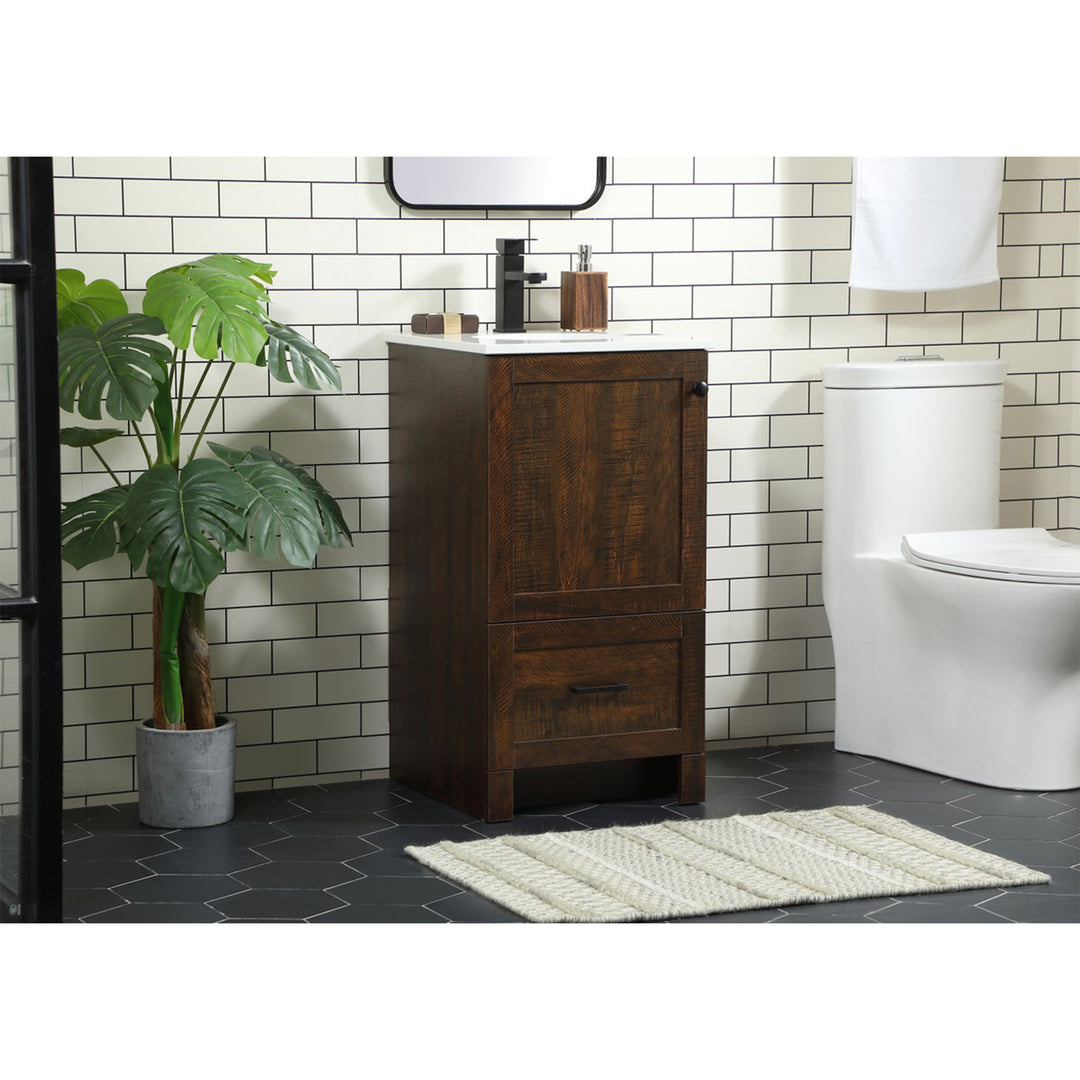 18 Inch Single Bathroom Vanity In Expresso - View 2 - Joshua Marshal