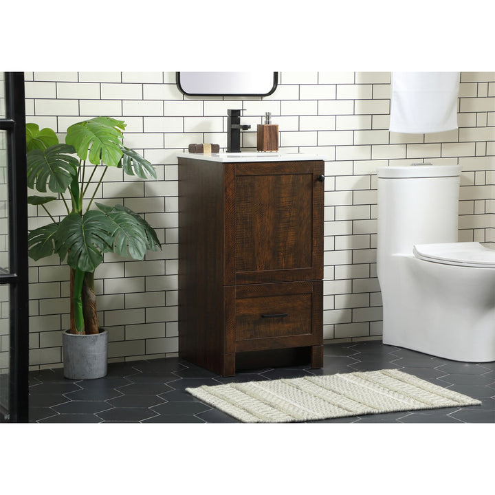 18 Inch Single Bathroom Vanity In Expresso - View 2 - Joshua Marshal