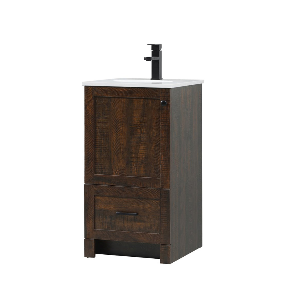 18 Inch Single Bathroom Vanity In Expresso - View 3 - Joshua Marshal