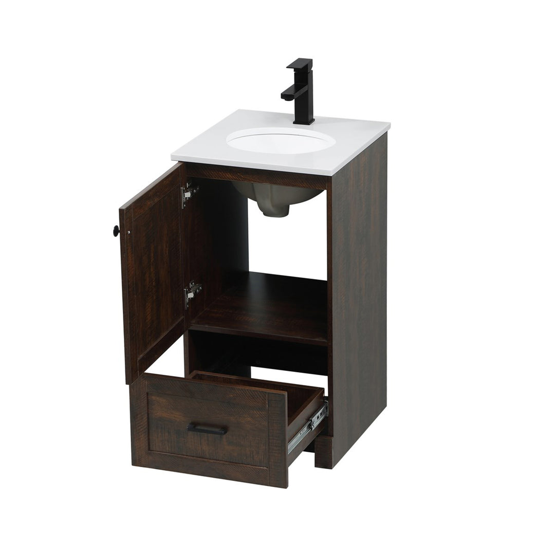 18 Inch Single Bathroom Vanity In Expresso - View 5 - Joshua Marshal