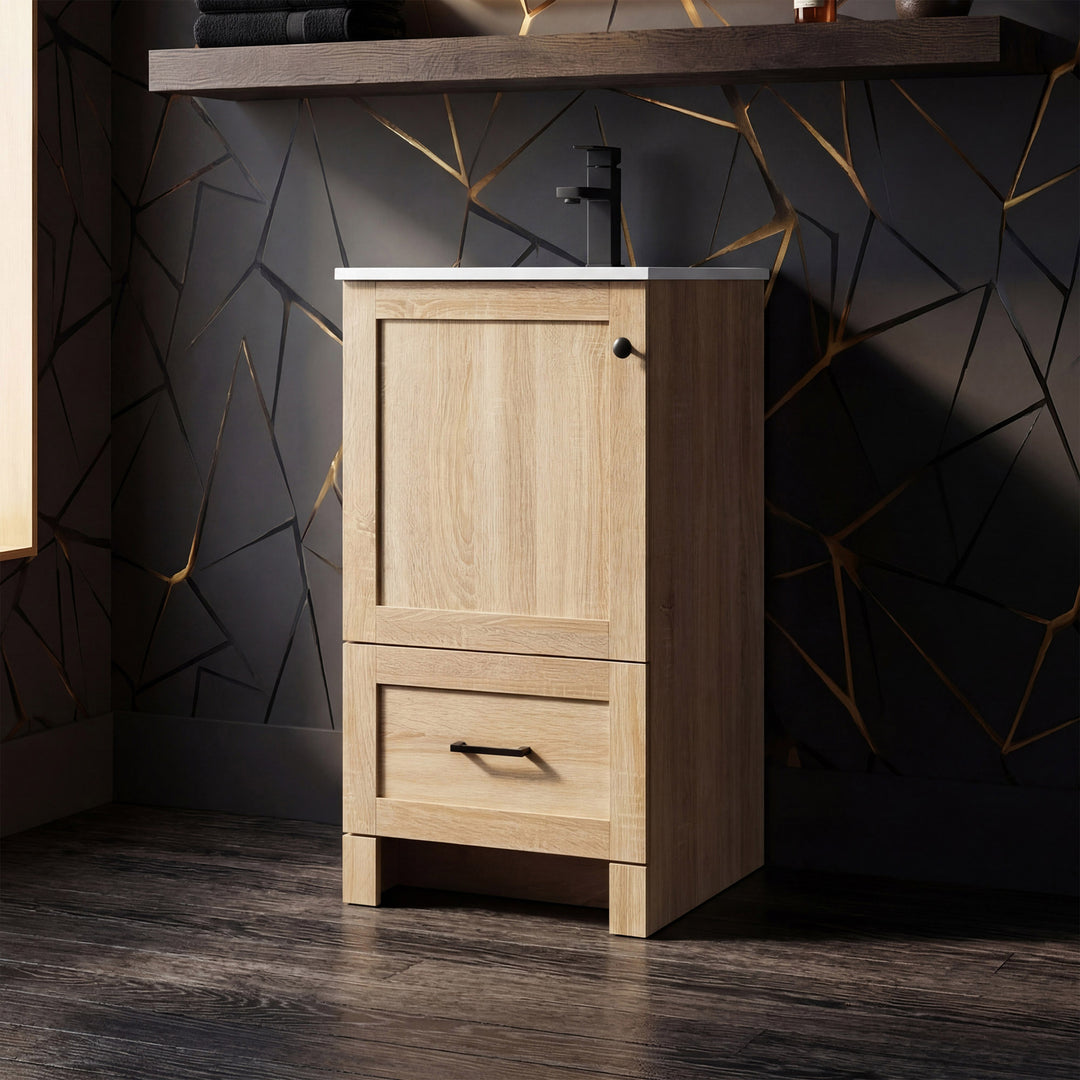 18 Inch Single Bathroom Vanity In Mango Wood Mango Wood Finish - KITCHEN & BATH by Joshua Marshal