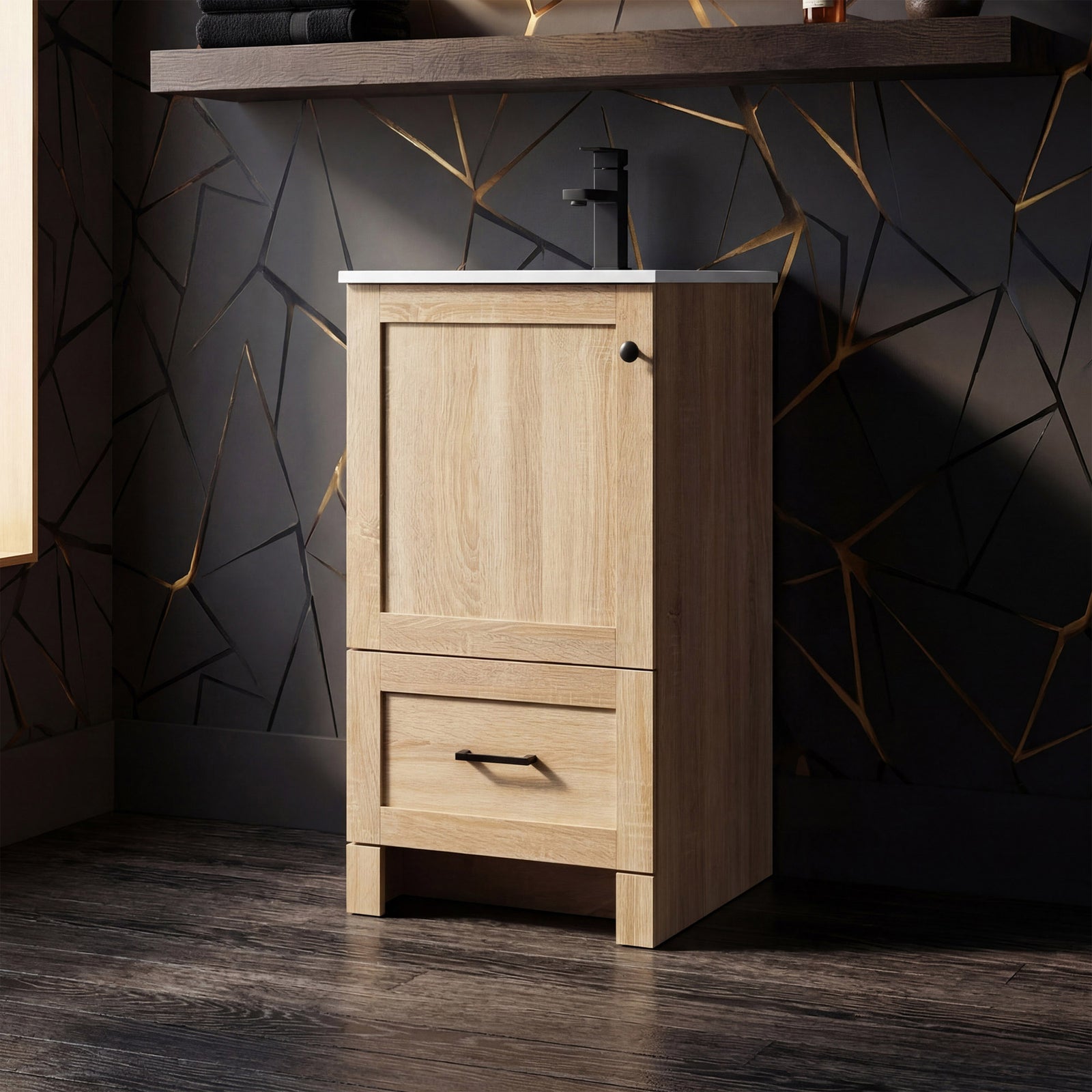18 Inch Single Bathroom Vanity In Mango Wood Mango Wood Finish - KITCHEN & BATH by Joshua Marshal