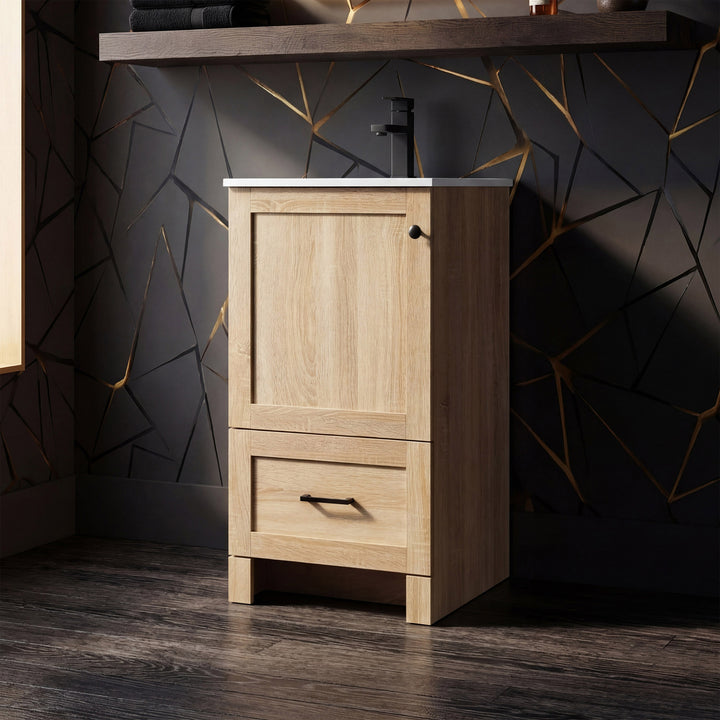 18 Inch Single Bathroom Vanity In Mango Wood Mango Wood Finish - KITCHEN & BATH by Joshua Marshal