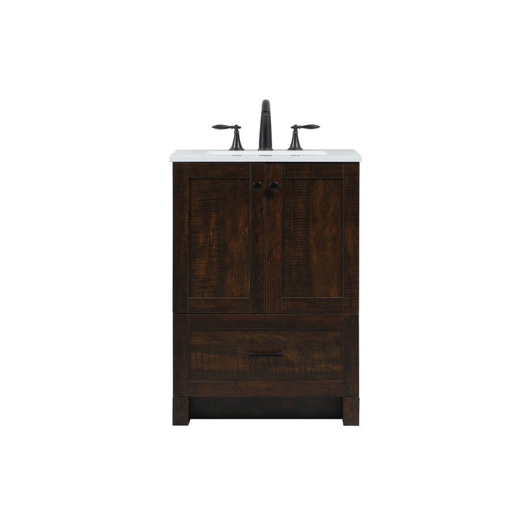 24 Inch Single Bathroom Vanity In Expresso - View 4 - Joshua Marshal