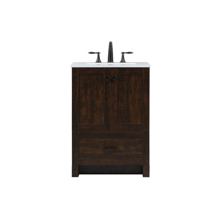 24 Inch Single Bathroom Vanity In Expresso - View 4 - Joshua Marshal