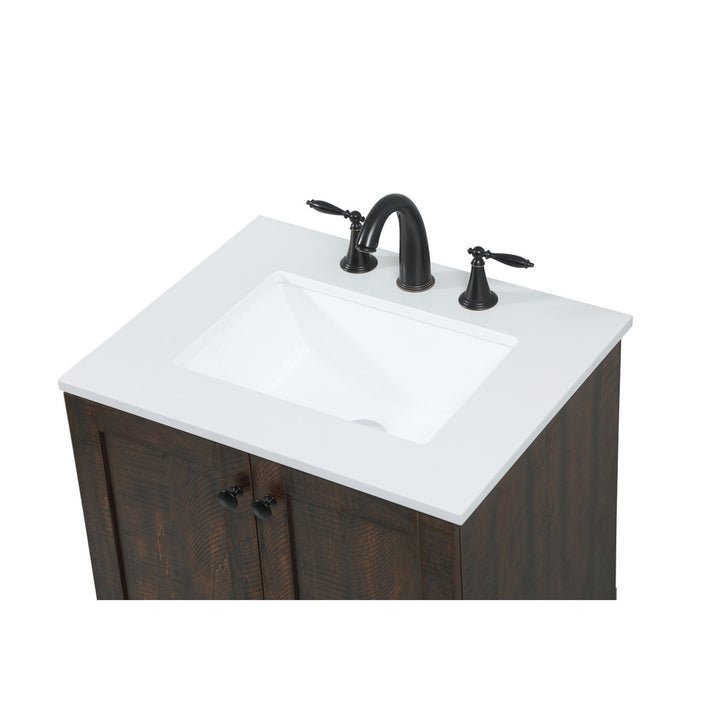 24 Inch Single Bathroom Vanity In Expresso - View 6 - Joshua Marshal