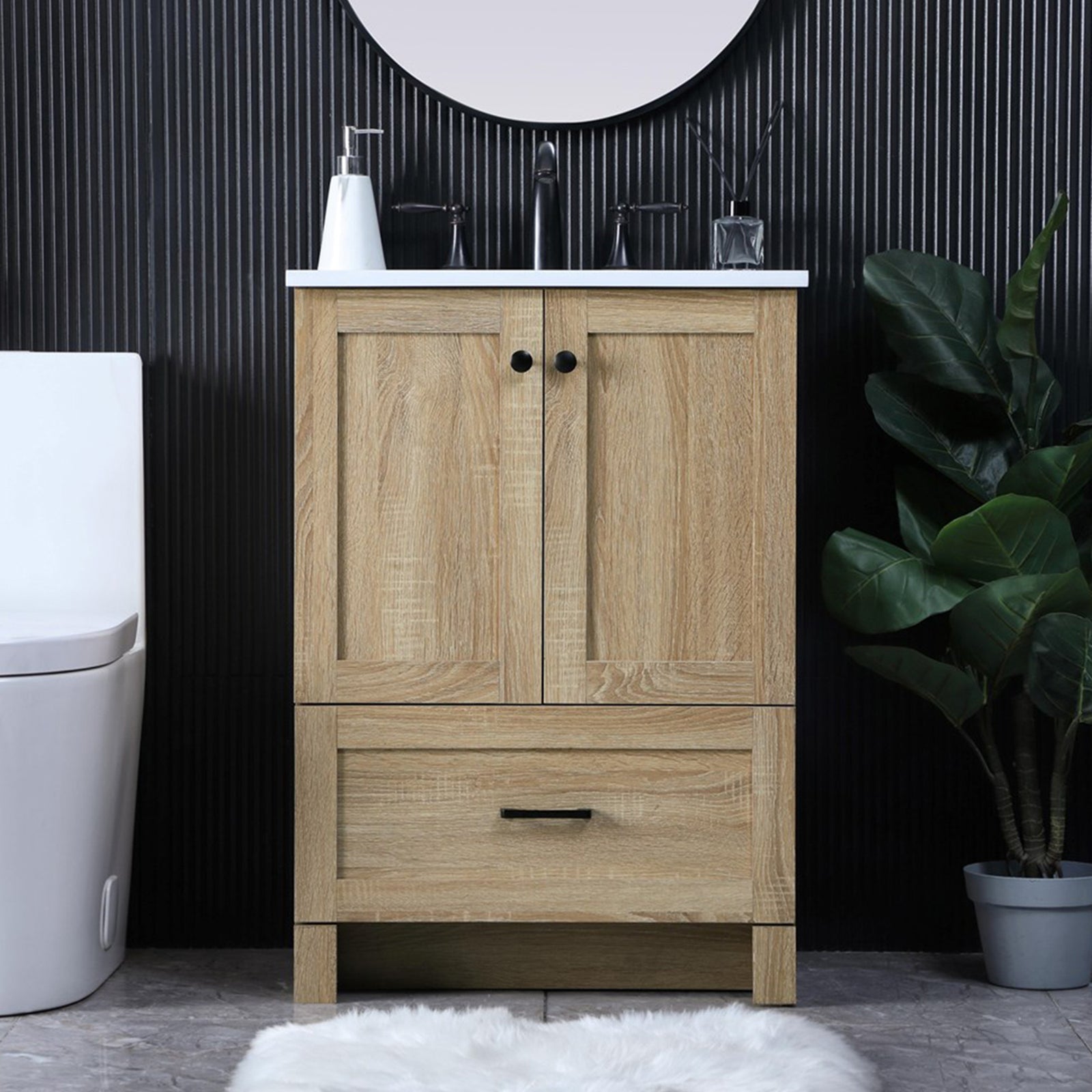 24 Inch Single Bathroom Vanity In Mango Wood Mango Wood Finish - KITCHEN & BATH by Joshua Marshal