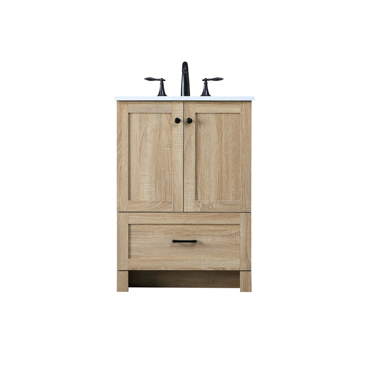 24 Inch Single Bathroom Vanity In Mango Wood - View 3 - Joshua Marshal