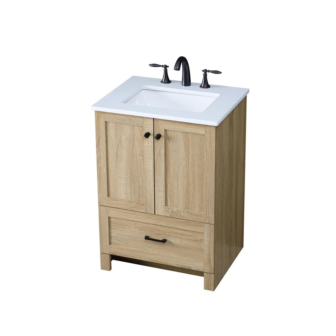24 Inch Single Bathroom Vanity In Mango Wood - View 4 - Joshua Marshal