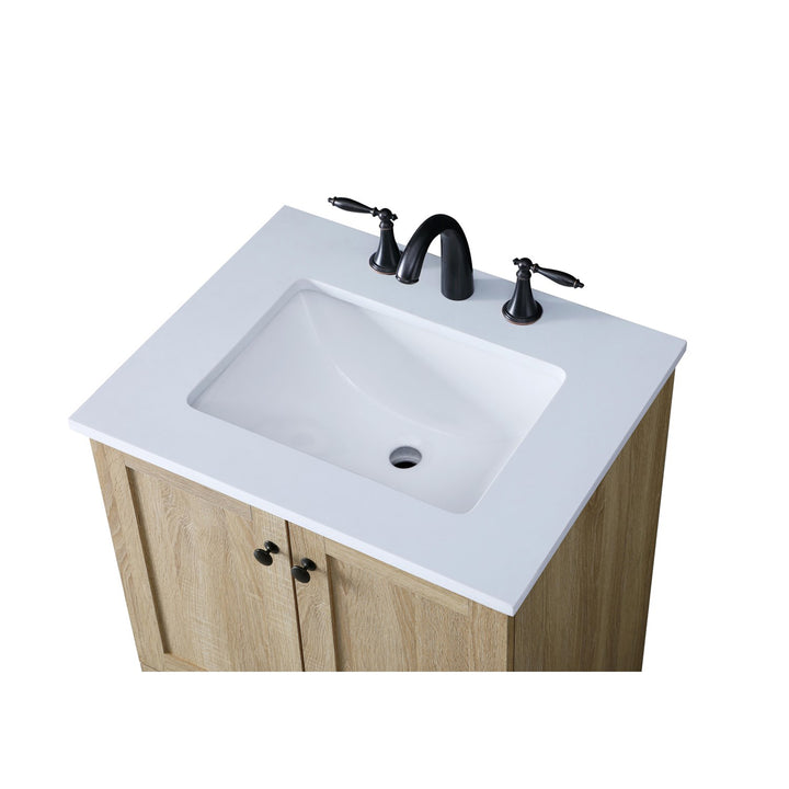 24 Inch Single Bathroom Vanity In Mango Wood - View 5 - Joshua Marshal