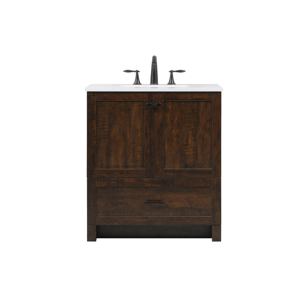 30 Inch Single Bathroom Vanity In Expresso - View 3 - Joshua Marshal