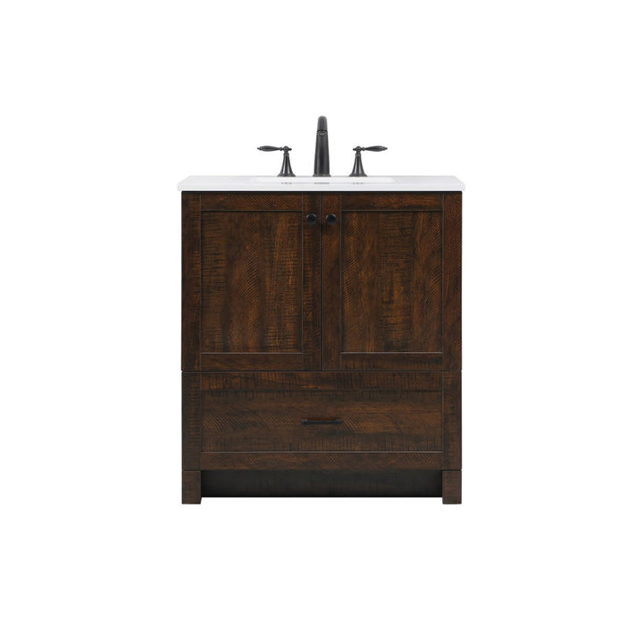 30 Inch Single Bathroom Vanity In Expresso - View 3 - Joshua Marshal
