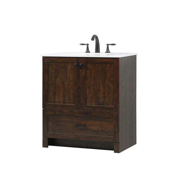 30 Inch Single Bathroom Vanity In Expresso - View 4 - Joshua Marshal