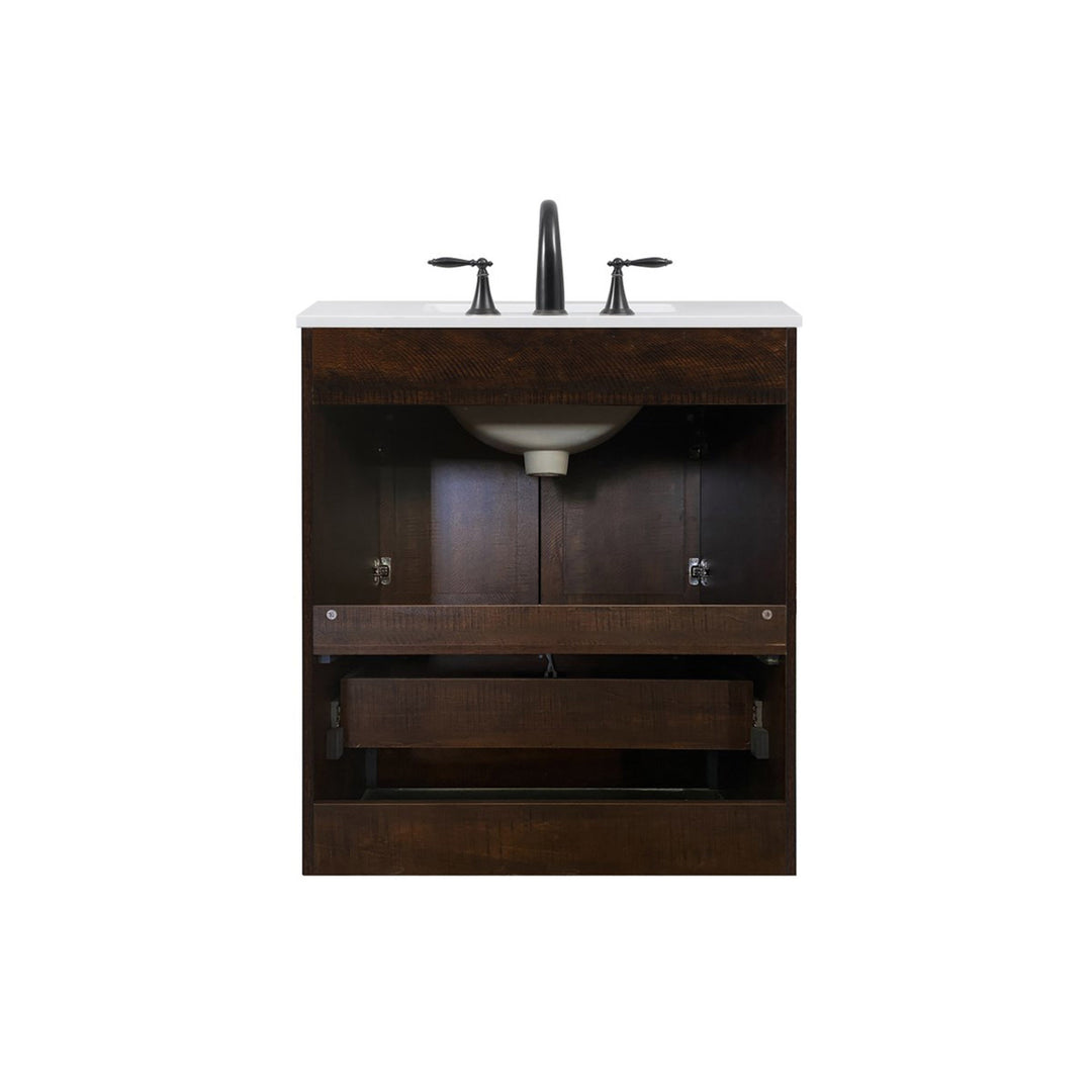 30 Inch Single Bathroom Vanity In Expresso - View 6 - Joshua Marshal