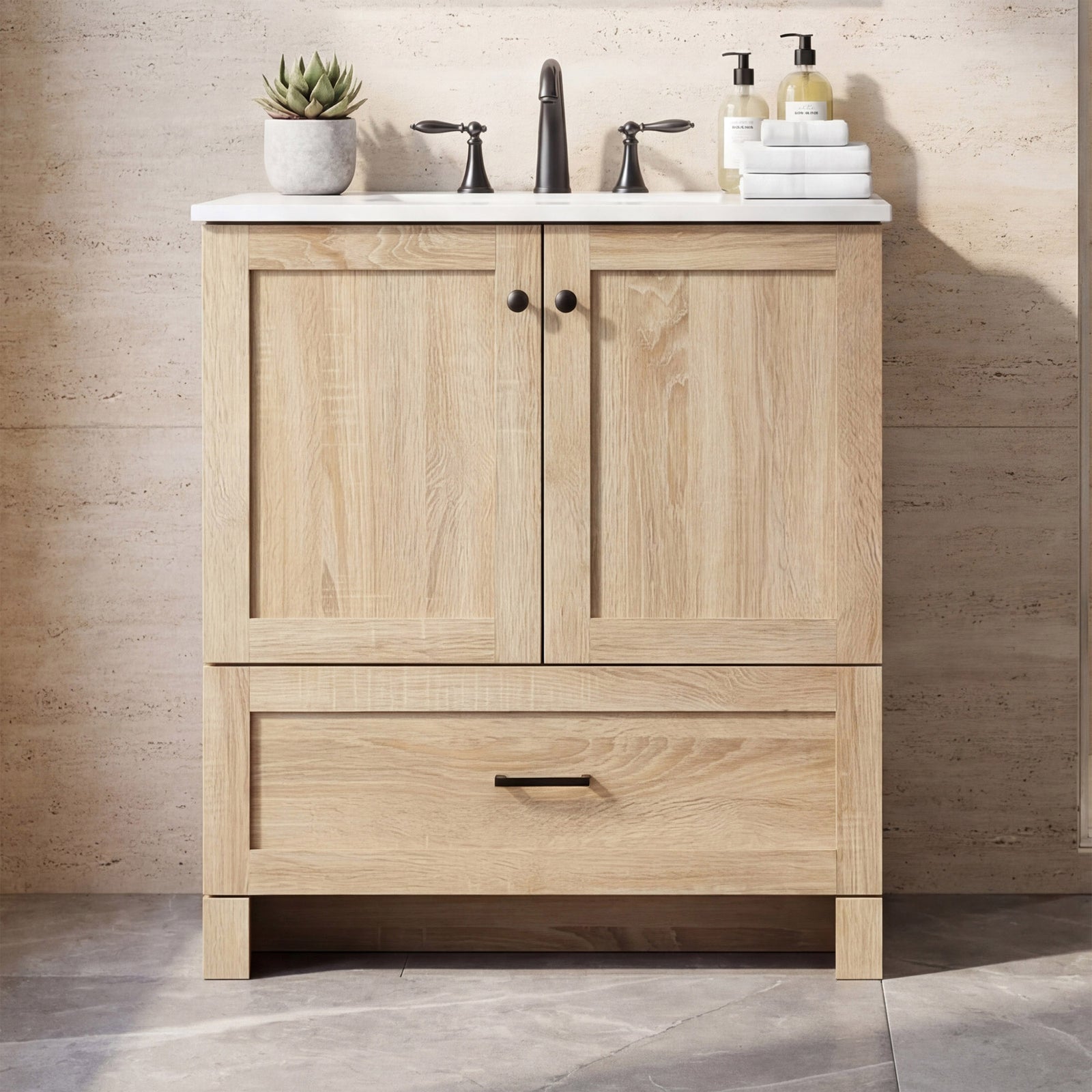 30 Inch Single Bathroom Vanity In Mango Wood Mango Wood Finish - KITCHEN & BATH by Joshua Marshal