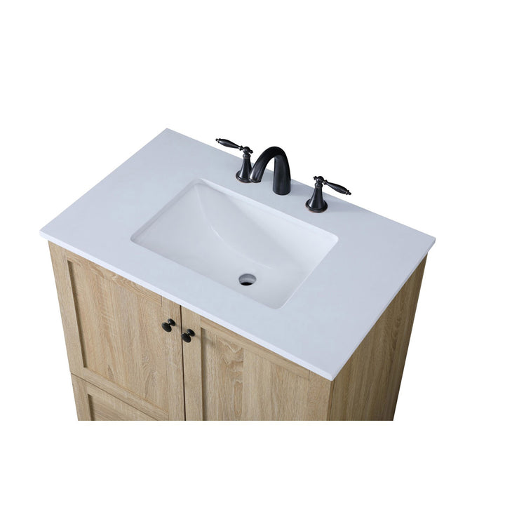 30 Inch Single Bathroom Vanity In Mango Wood - View 6 - Joshua Marshal