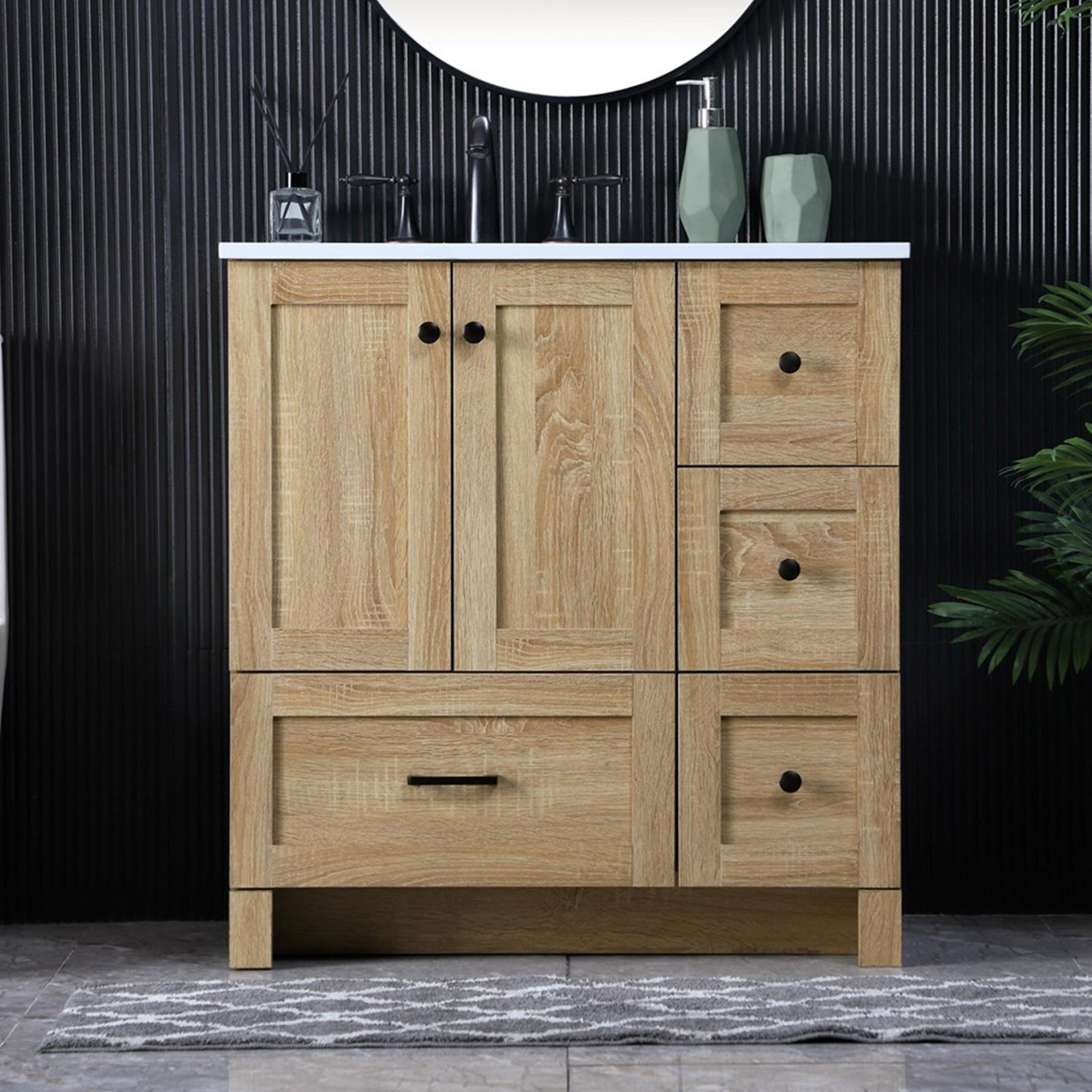32 Inch Single Bathroom Vanity In Mango Wood Mango Wood Finish - KITCHEN & BATH by Joshua Marshal