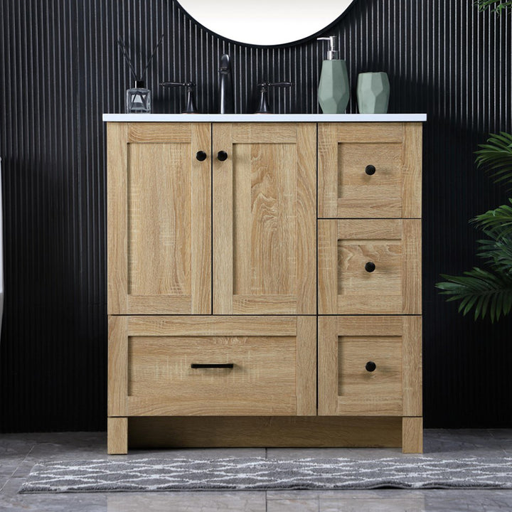 32 Inch Single Bathroom Vanity In Mango Wood Mango Wood Finish - KITCHEN & BATH by Joshua Marshal