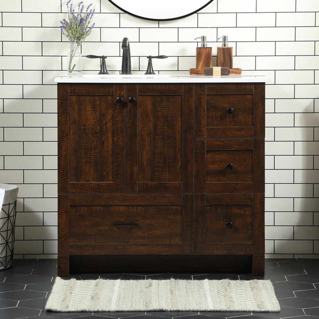 36 Inch Single Bathroom Vanity In Expresso Expresso Finish - KITCHEN & BATH by Joshua Marshal