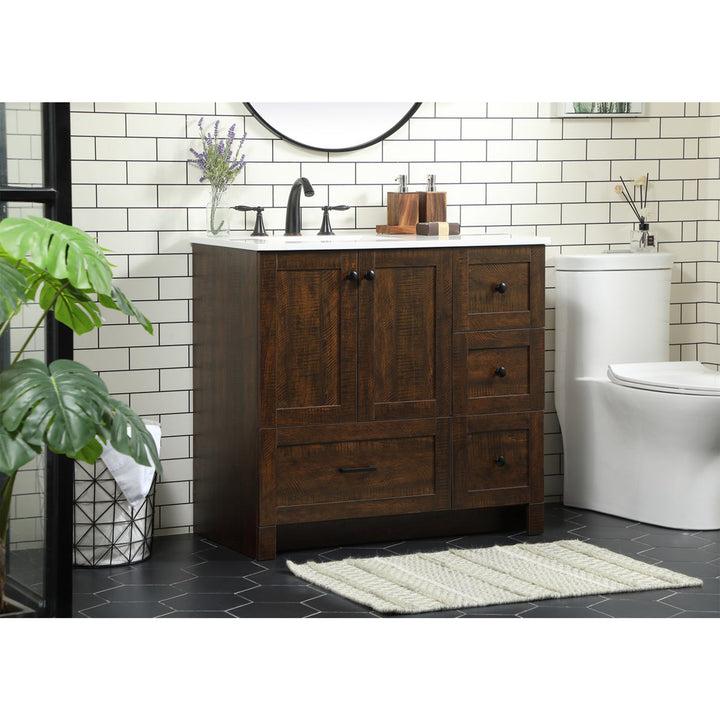 36 Inch Single Bathroom Vanity In Expresso - View 2 - Joshua Marshal