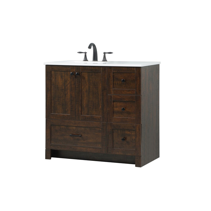 36 Inch Single Bathroom Vanity In Expresso - View 3 - Joshua Marshal
