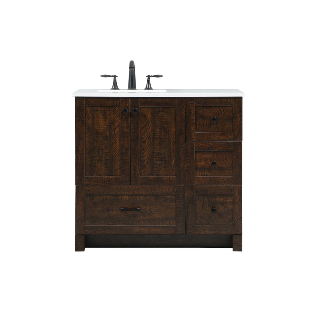 36 Inch Single Bathroom Vanity In Expresso - View 4 - Joshua Marshal