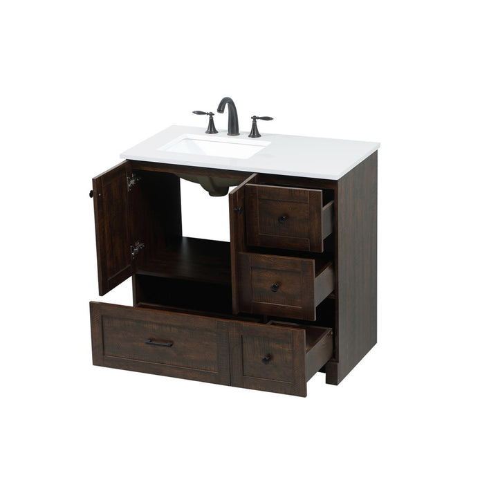 36 Inch Single Bathroom Vanity In Expresso - View 5 - Joshua Marshal