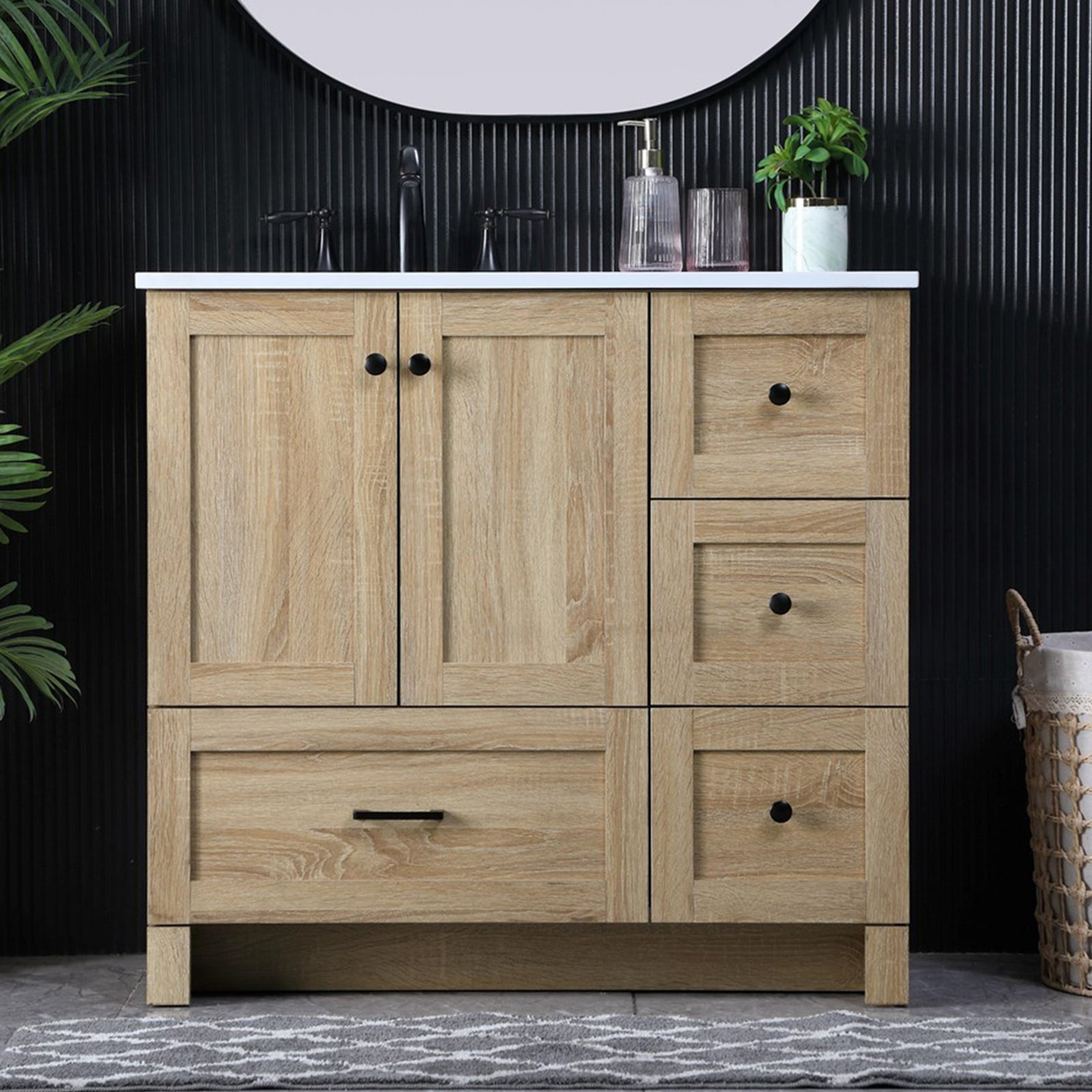 36 Inch Single Bathroom Vanity In Mango Wood Mango Wood Finish - KITCHEN & BATH by Joshua Marshal