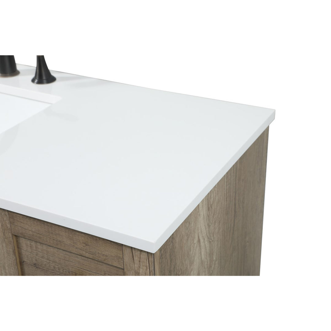 36 Inch Single Bathroom Vanity In Natural Oak - View 6 - Joshua Marshal