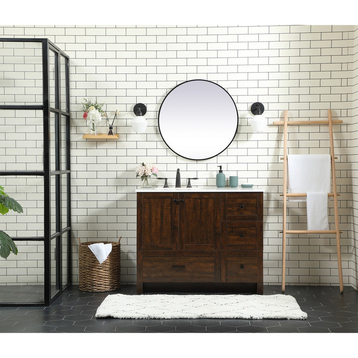 42 Inch Single Bathroom Vanity In Expresso - View 2 - Joshua Marshal