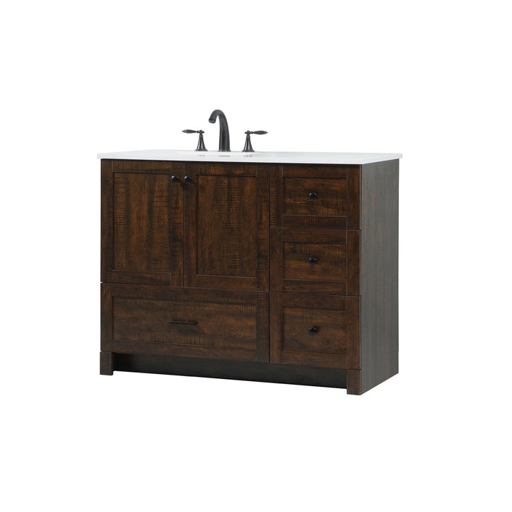 42 Inch Single Bathroom Vanity In Expresso - View 3 - Joshua Marshal