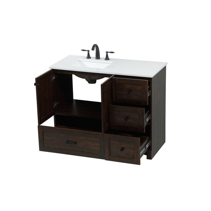 42 Inch Single Bathroom Vanity In Expresso - View 5 - Joshua Marshal