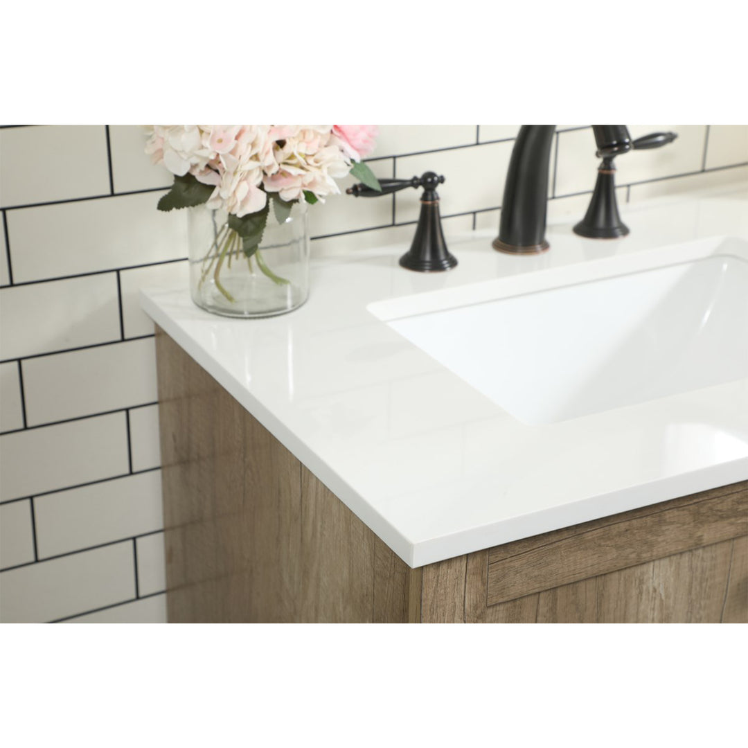 42 Inch Single Bathroom Vanity In Natural Oak - View 6 - Joshua Marshal