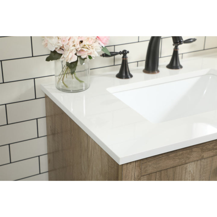 42 Inch Single Bathroom Vanity In Natural Oak - View 6 - Joshua Marshal