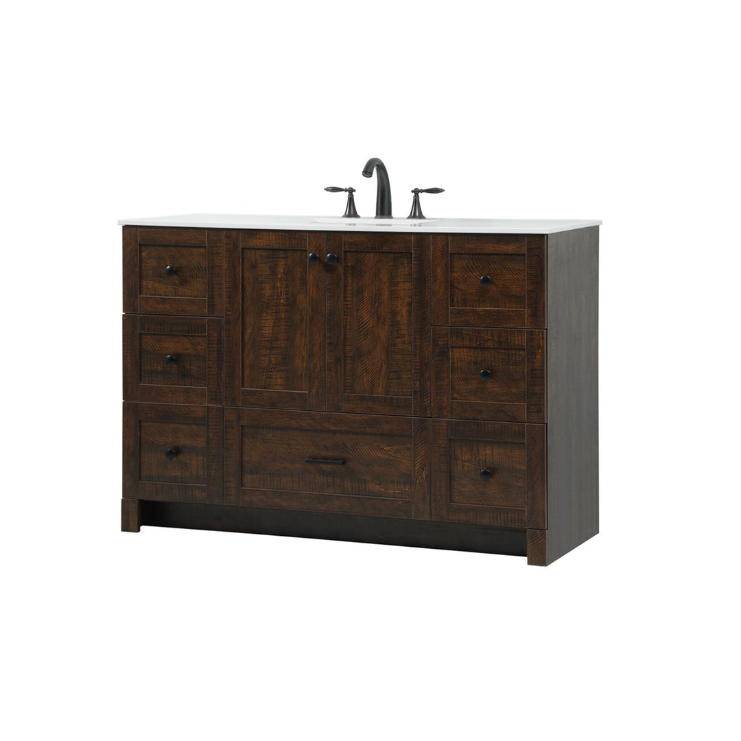 48 Inch Single Bathroom Vanity In Expresso - View 3 - Joshua Marshal
