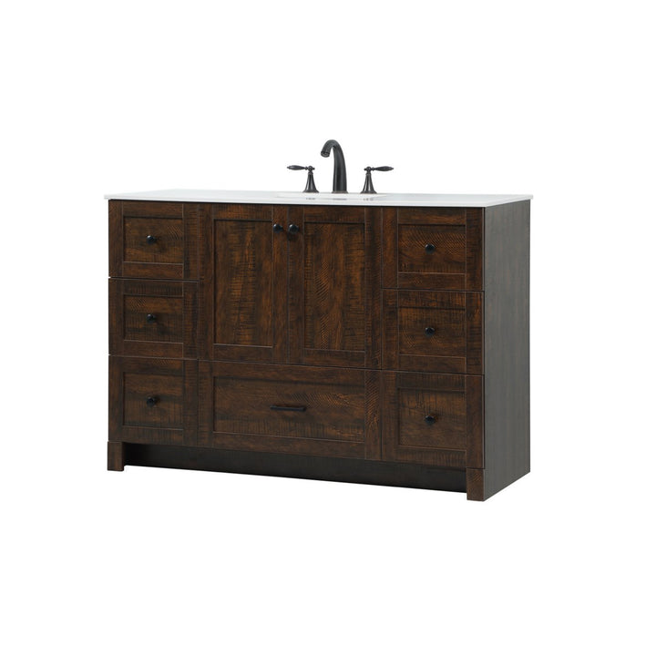 48 Inch Single Bathroom Vanity In Expresso - View 3 - Joshua Marshal