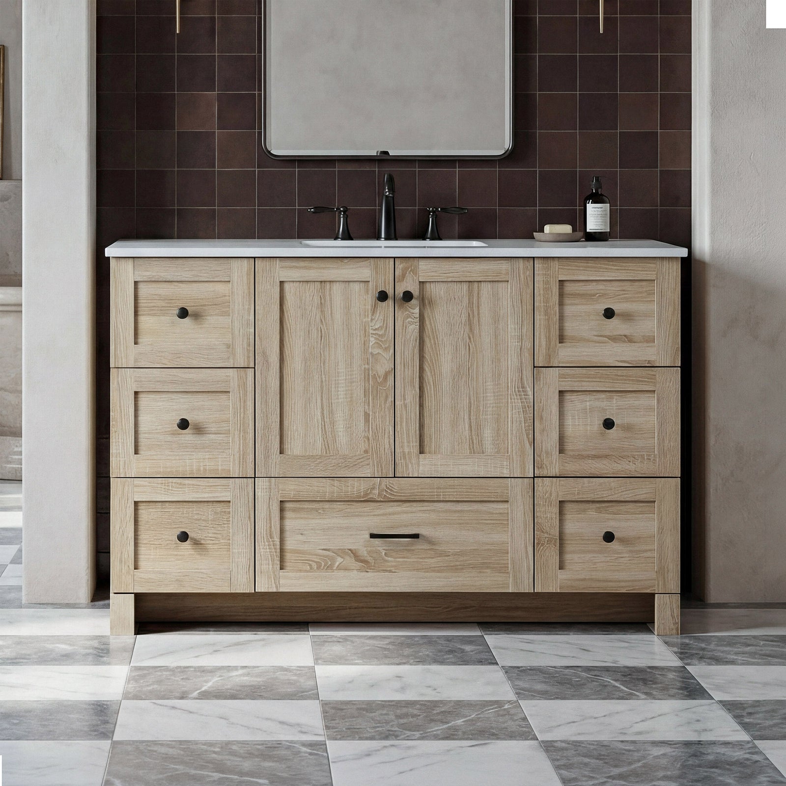 48 Inch Single Bathroom Vanity In Mango Wood Mango Wood Finish - KITCHEN & BATH by Joshua Marshal