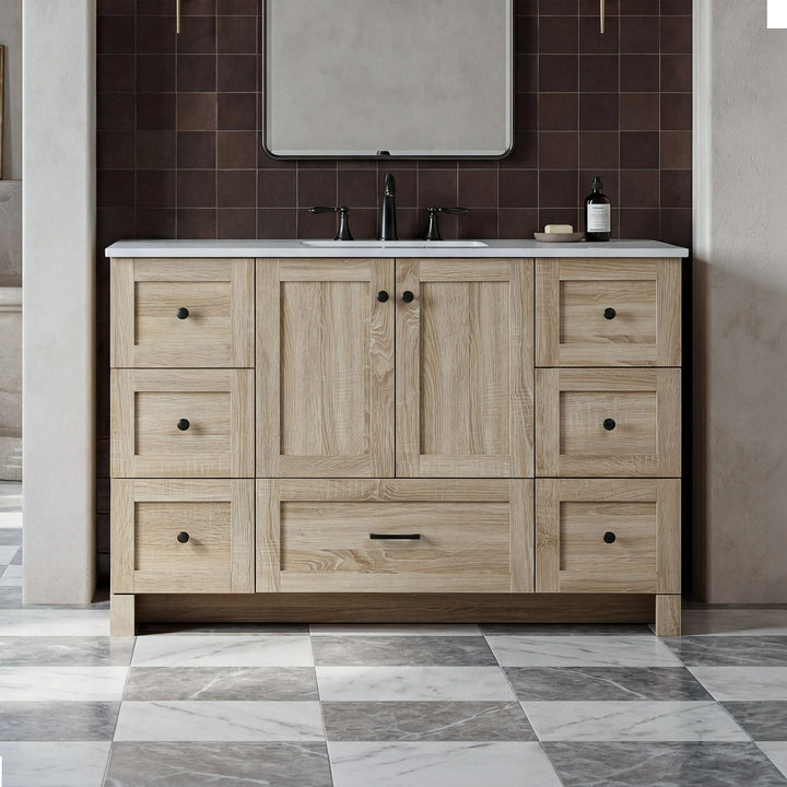 48 Inch Single Bathroom Vanity In Mango Wood Mango Wood Finish - KITCHEN & BATH by Joshua Marshal