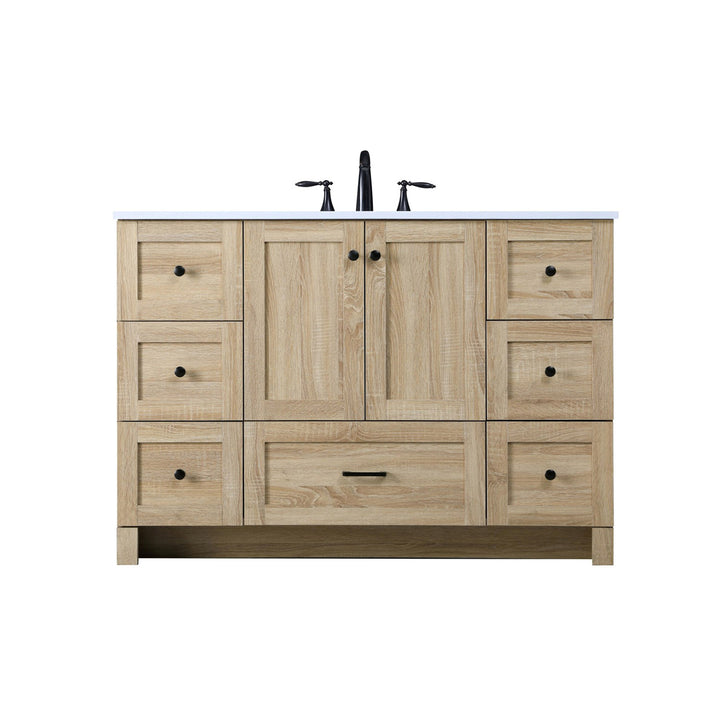 48 Inch Single Bathroom Vanity In Mango Wood - View 3 - Joshua Marshal