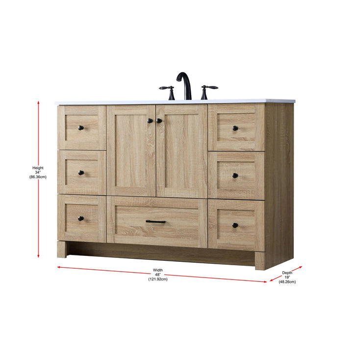 48 Inch Single Bathroom Vanity In Mango Wood - View 4 - Joshua Marshal