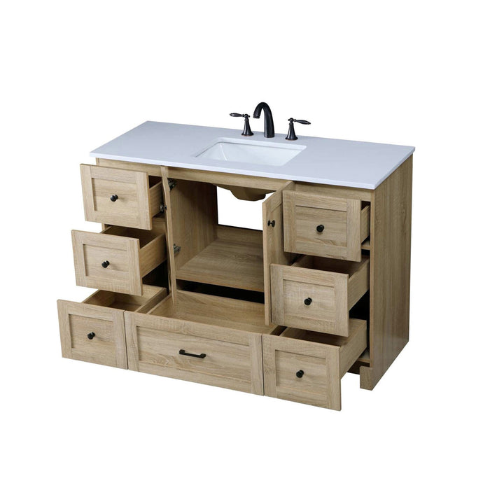 48 Inch Single Bathroom Vanity In Mango Wood - View 5 - Joshua Marshal